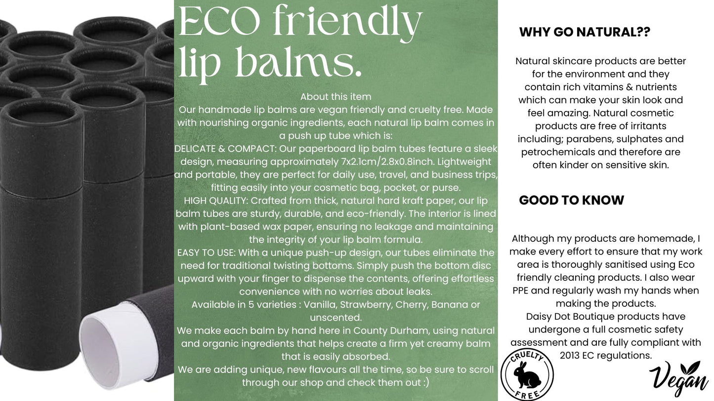 Eco friendly - Vegan lip balms approx. 15g