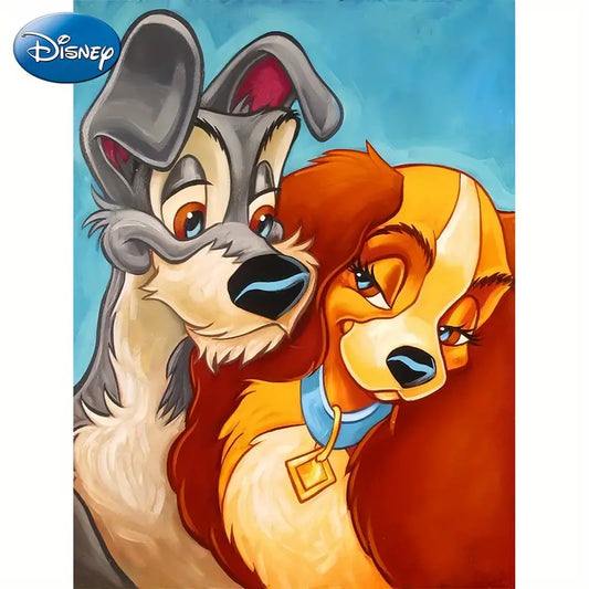 1pc, DIY 5D Diamond Art Lady And The Tramp  Full Diamond Art Kit