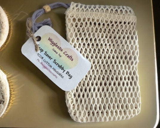 Soap saver scrubby bag